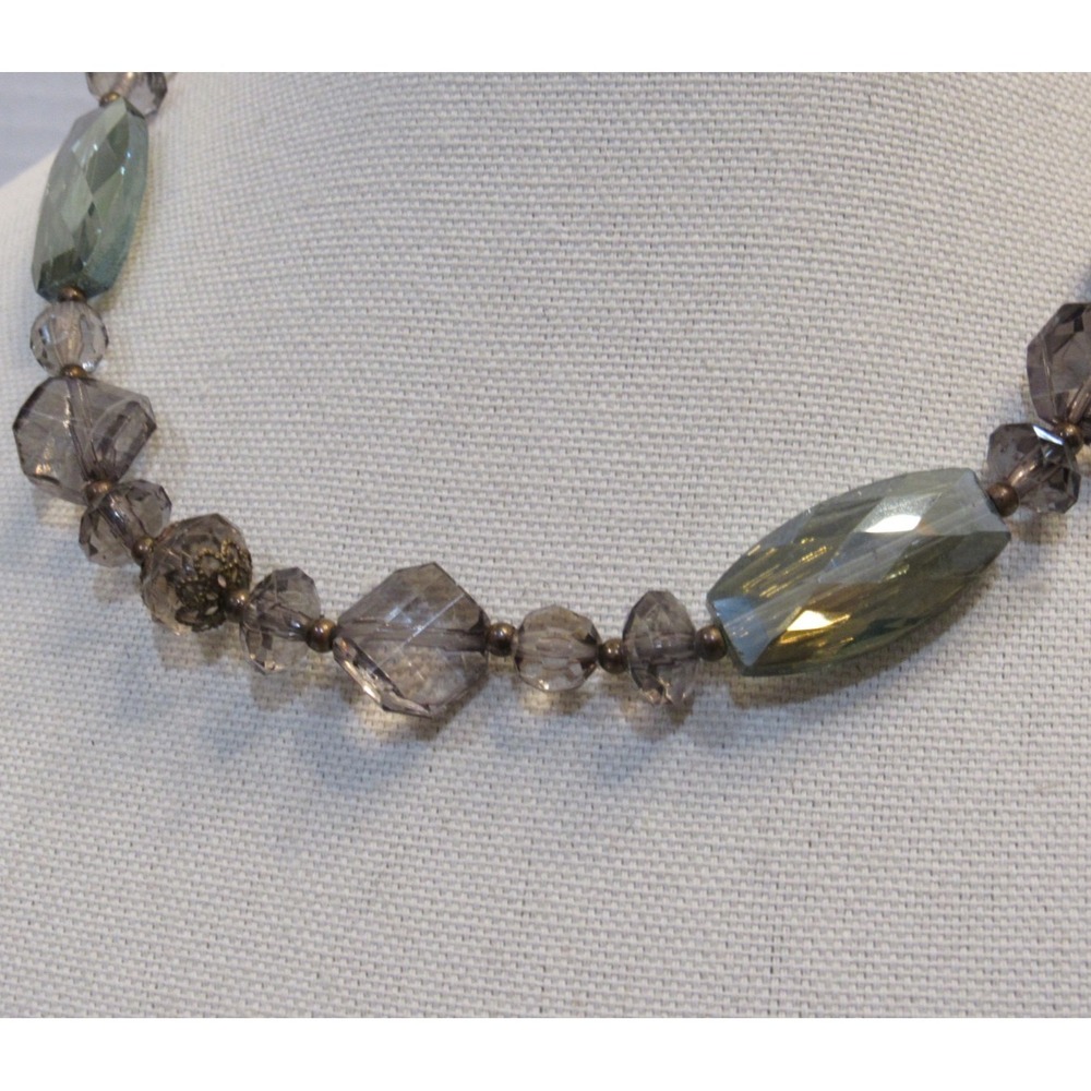 Vintage Faceted Bead Necklace Cottage Kitschy Eclectic Retro Filigree‎ Victorian